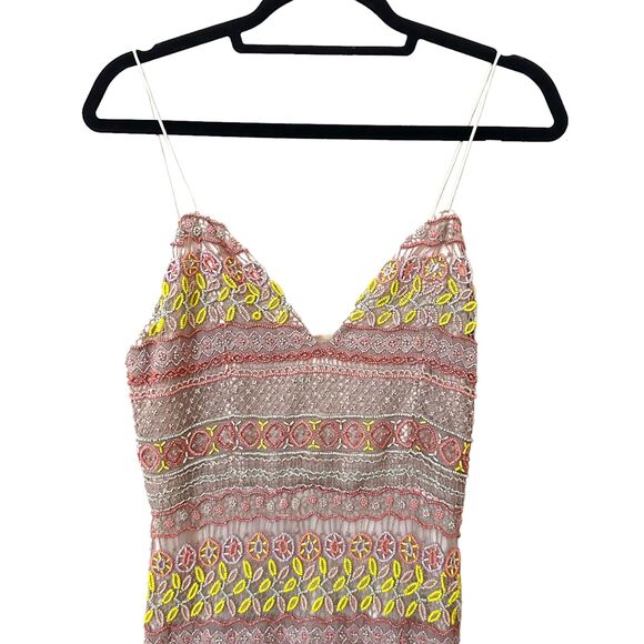 ALICE + OLIVIA Neon Amina All Over Beaded Sweetheart Neck Dress NWT Sz 6 - Picture 7 of 7